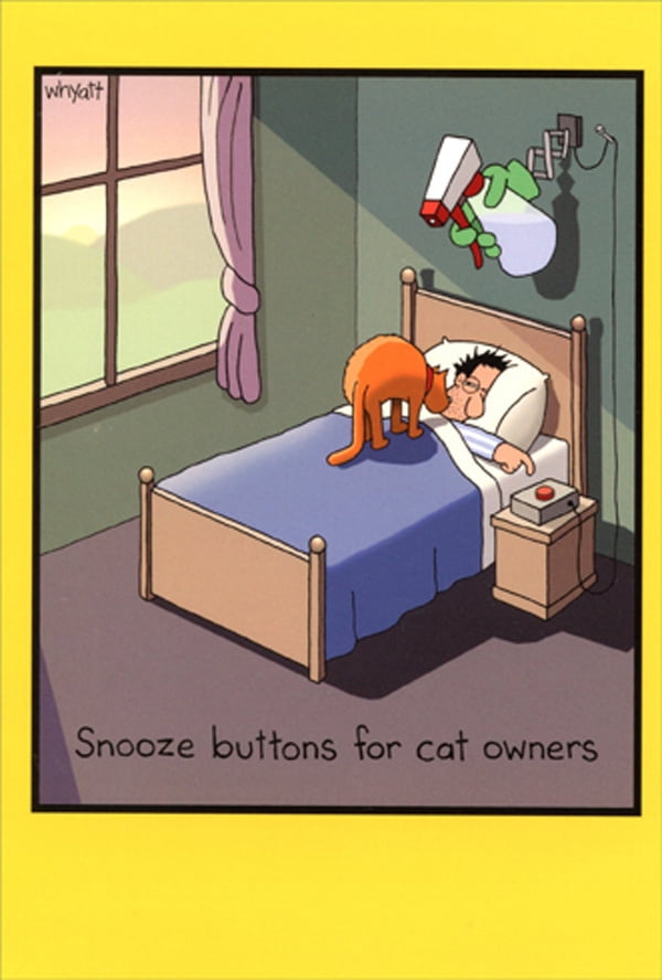Nobleworks Snooze Button for Cat Owners Funny / Humorous Birthday Card ...