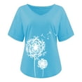 thumbnail image 4 of Birdeem Mode Femme T-Shirt à Col en V Imprimé Blouse Hauts Chandail, 4 of 4