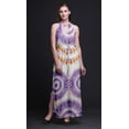 thumbnail image 2 of Bimba Tie-Dye Ladies Sleeveless Long Print Maxi Dress with Side Slits Summer Wear-Medium, 2 of 6