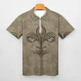 thumbnail image 3 of Vintage Fleur-de-lis Sepia Men Zipper T-shirt Summer Casual Short Sleeve T-shirt Top, 3 of 7