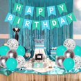 thumbnail image 2 of Teal 10th Birthday Decoration Double Digits Balloons Girls Birthday Balloons Decor Teal Blue, Birthday Number 10 Foil Balloon 10th Birthday Banner Sash Cake Topper Backdrop Curtains Set, 2 of 6