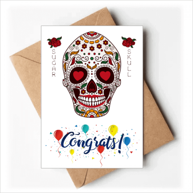 Flor Cirrus ojos white Sugar Skull Sobre de la Carta de felicitación de la tarjeta de matrimonio