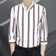 thumbnail image 3 of Camisas para hombre Camisa de rayas de manga media con lunares para hombre Camisa de algodón con botones Moda 2024 Asia con cuello Nuevo en Slim Fit Venta Marca barata, 3 of 5