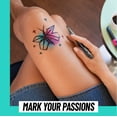 thumbnail image 6 of BIC BodyMark Temporary Tattoo Marker, Brush Tip and Fine Tip, Assorted Colors, 8 Count (Includes 6 Stencils), 6 of 8