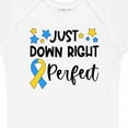 thumbnail image 4 of Inktastic Just Down Right Perfect Down Syndrome Awareness Ribbon Boys or Girls Baby Bodysuit, 4 of 5