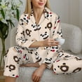 thumbnail image 5 of KLL Panda Ice Creams Donuts Print Women's Long Sleeve Pajamas with Pants Sleepwear Loungewear 2 Set-Medium, 5 of 7