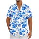 thumbnail image 1 of Mens Casual Botón Arriba Camisas Manga Corta Vintage Boliche Cuba Playa Camisas de Verano Botón Arriba, 1 of 5