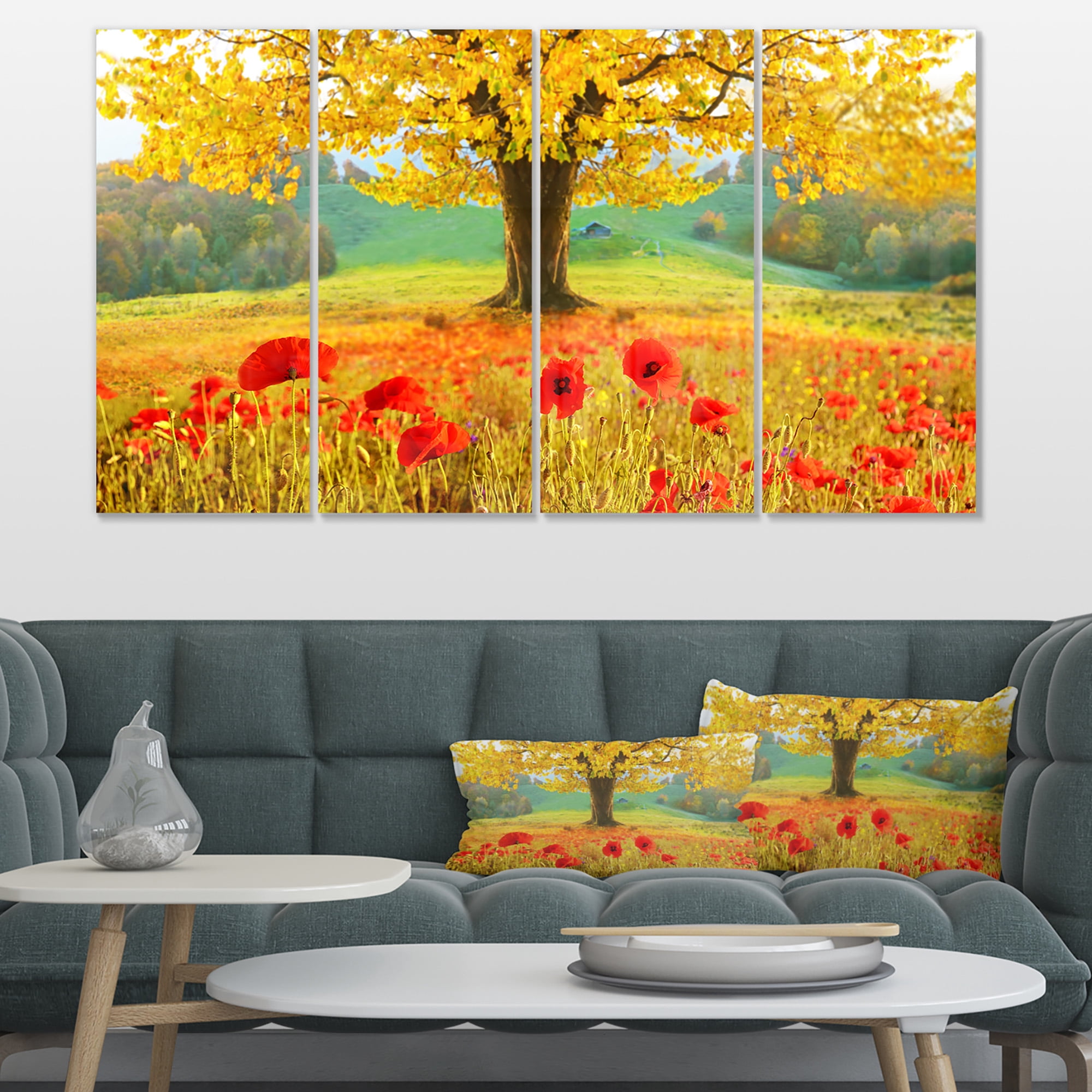 Designart 'Beautiful Autumn Yellow Tree ' Floral Canvas Art Print