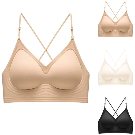 Agkizg Fashion Solid Color Push Up Bra Side Support Racerback Bra Lift and Comfortable Everyday Wear Underwears (Women's or Women's Plus)