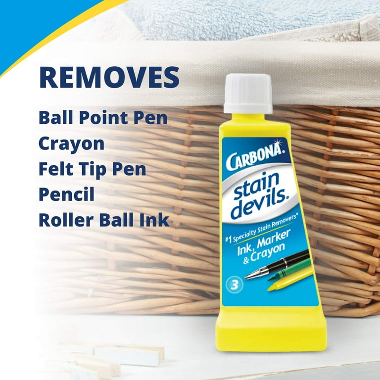 Carbona Stain Devils® #3 – Ink, Marker & Crayon | Professional Strength  Laundry Stain Remover | Multi-Fabric Cleaner | Safe On Skin & Washable  Fabrics