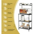 thumbnail image 4 of GOFLAME 4-Tier Microwave Oven Stand Storage, Multifunctional Kitchen Baker’s Rack, Sturdy Metal Construction, Microwave Rack with Mesh Wire Shelves, Adjustable Leveling Feet (Grey), 4 of 9