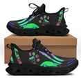 thumbnail image 1 of Zapatillas de deporte con estampado de huellas de perro, zapatos vulcanizados de moda a rayas creativos, cómodos zapatos planos de malla transpirable con cordones, 1 of 6