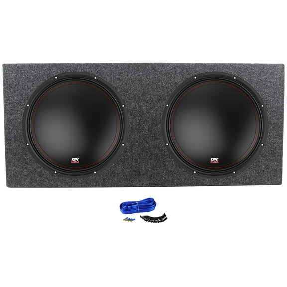 (2) MTX 3512-02 12" 500 Watt SVC 2-ohm Car Audio Subwoofers   Sub Enclosure Box