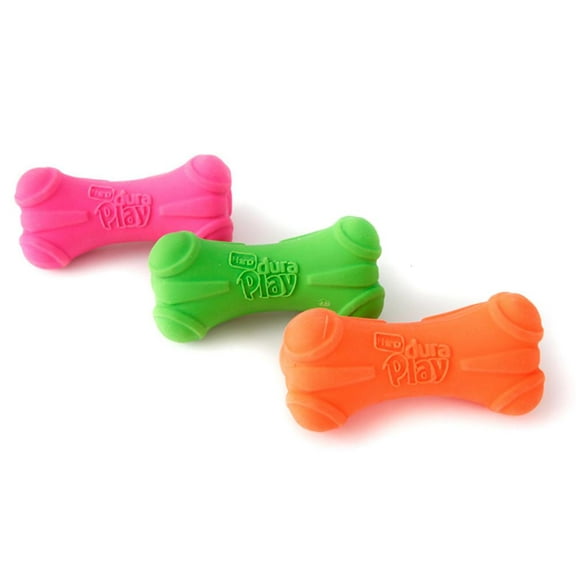 Hartz Dura Play Small Bone Dog Toy with Bacon Scent and Squeaker, 3 Pack