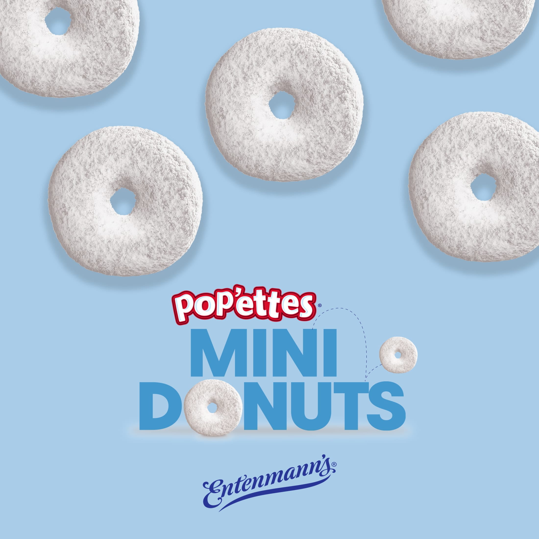 Entenmann's Pop'ettes Sugar Powdered Mini Donuts, 9 oz