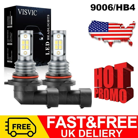 VISVIC Xenower X2 9006/HB4 LED Headlight Bulb Kit 6000K White Low Beam Bulbs