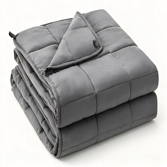 JIOABL Weighted Blanket, Twin 60" x 80", 20 lb Cooling Microfiber Bed Blanket Gray