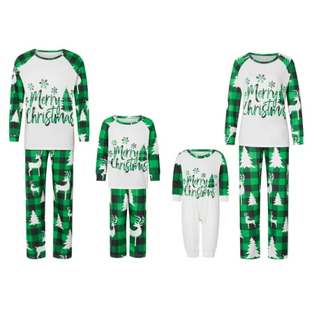 

Christmas Family Matching Pajamas Christmas Pjs Holiday Nightwear Sleepwear Sets Long Sleeve Pjs