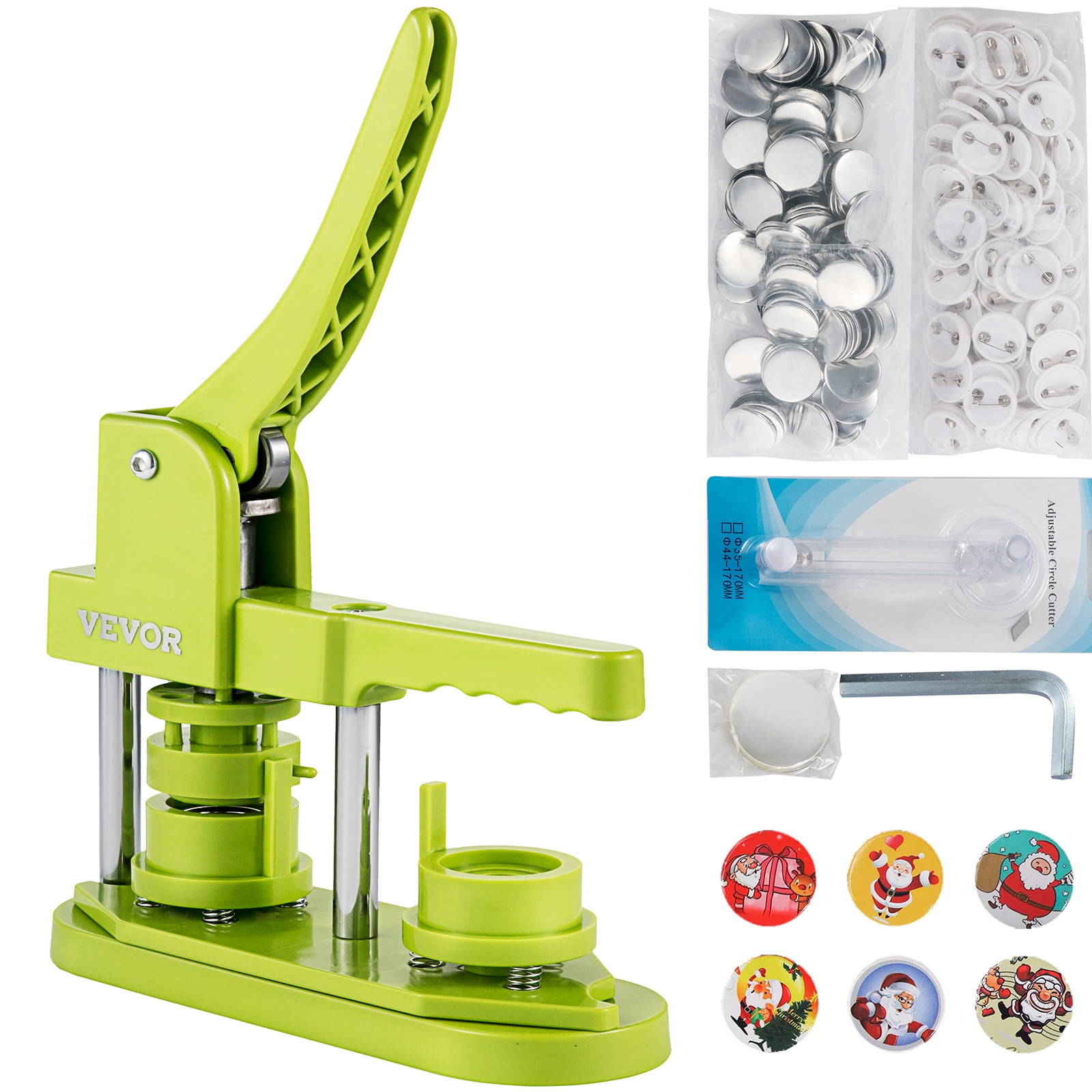 PROFESSIONAL BUTTON MAKING PRESS COVER MACHINE+2 FREE DIE & 100 BUTTON OF CHOICE 