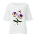 thumbnail image 4 of Birdeem Blouses pour Femmes Alzheimer Mode Décontractée Manches 3/4 Imprimé Coton Ample Blouse Haut, 4 of 12