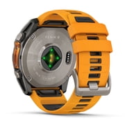 Garmin Fenix 8 - 51 mm, AMOLED Multisport GPS Smartwatch, Sapphire, Titanium with Spark Orange/Graphite Silicone Band, Built-in LED Flashlight with Wearable4U Power Bank Bundle