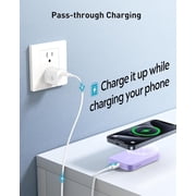 Baseus Magnetic 5000mAh Power Bank, Wireless Portable Charger for iPhone 17/16/15/14, Fast Charging Battery Pack, Purple