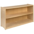 thumbnail image 3 of BizChair Wooden 2 Section School Classroom Storage Cabinet for Commercial or Home Use - Safe, Kid Friendly Design - 30"H x 48"L (Natural), 3 of 12