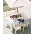 thumbnail image 3 of 60x102 Inch Outdoor Tablecloth with Umbrella Hole Zipper Rectangle Cute Elephant Rectangular Tablecloths Outside Waterproof Modern Abstract Oil Painting Aesthetic Patio Table Cover for Picnic Party, 3 of 8