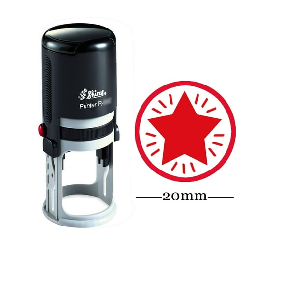 STAR Round Self Inking Rubber Stamp Custom Shiny 20 mm Mini Stamps Personalized Teachers Stamps
