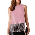 thumbnail image 2 of Womens Tank Tops 1PC Set Sparkly Fringe Sleeveless Crewneck Sequin Tassel Club Outfit Going Out Tops for Women, 2 of 4