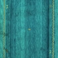 thumbnail image 1 of Ahgly Company Machine Washable Indoor Square Abstract Turquoise Blue Modern Area Rugs, 4' Square, 1 of 4
