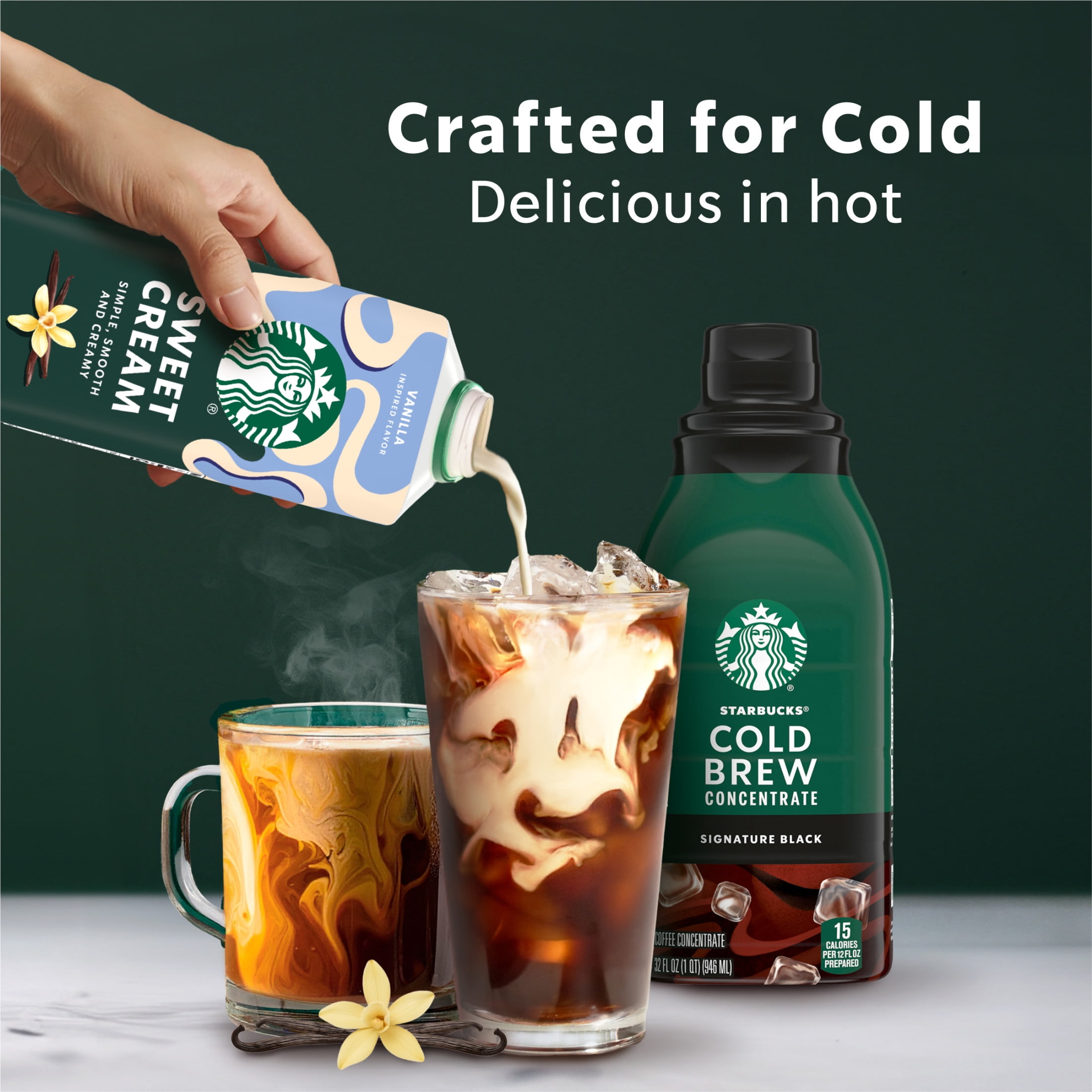 Starbucks Vanilla Flavored Sweet Cream Creamer, Perfect for Cold Brew & Iced Coffee  24 fl oz
