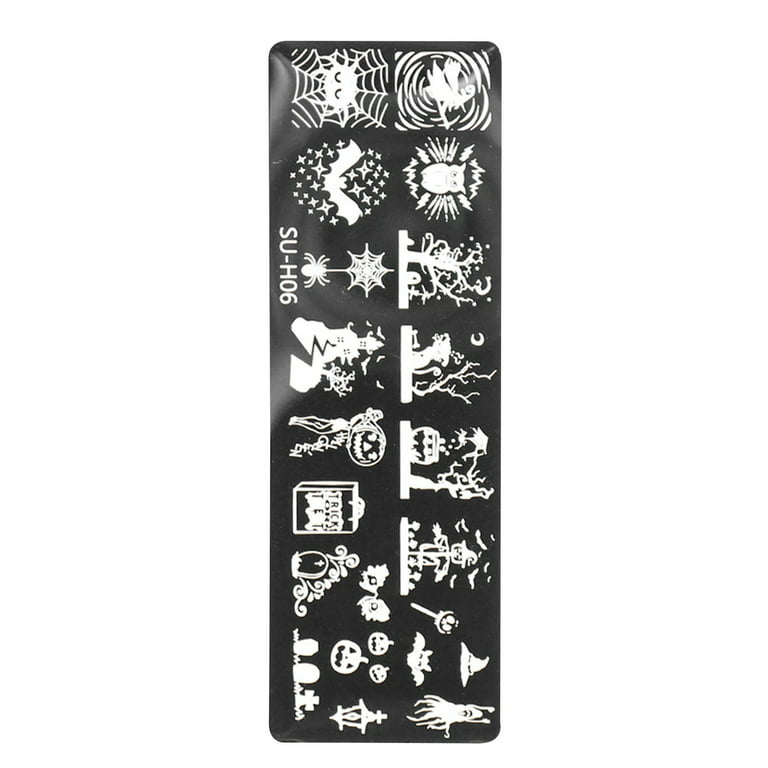 EBANKU Halloween Nail Stamper Kit 6 Pieces Nail Art Stamping Plates 6  Colors Stamp Nail Polish