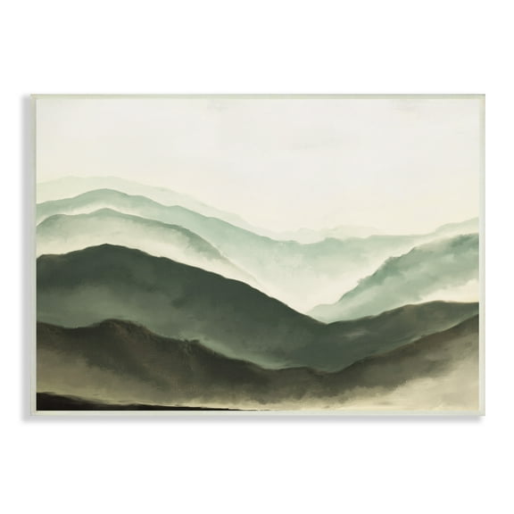 Stupell Industries Misty Mountain Range Atmospheric Landscape Watercolor Painting,19 x 13, Design by JJ Design House LLC