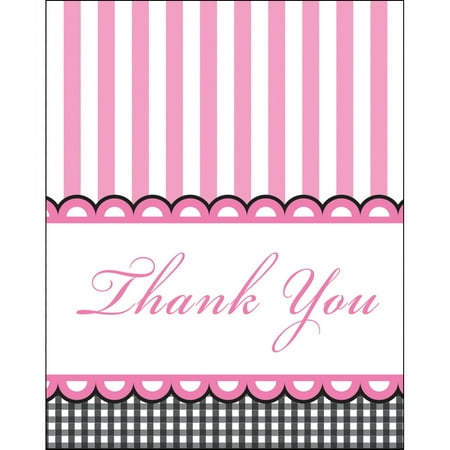Club Pack of 96 Sweet Baby Feet- Pink Paper "Thank You" Notes