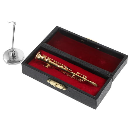 HONMEET Mini Saxophone Musical Instrument Model in Golden Finish, 1 Set - Collectible and Decorative Music