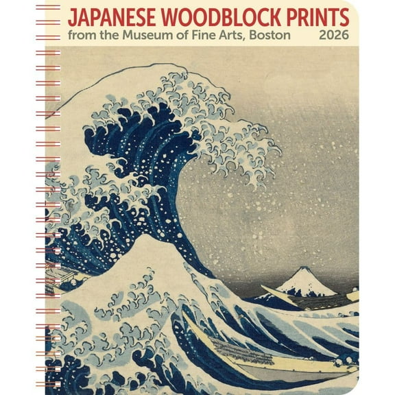 Ziga Media, Japanese Woodblocks Museum of Fine Arts Boston 2026 Monthly Planner, 7.5'' X 9.75'', 12-Month Calendar with Stapled Binding