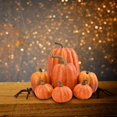 thumbnail image 2 of Bearachild Juego festivo de 7 calabazas artificiales para encantadoras decoraciones de bodas de otoño Kits de decoración para fiestas Amarillo, 2 of 6
