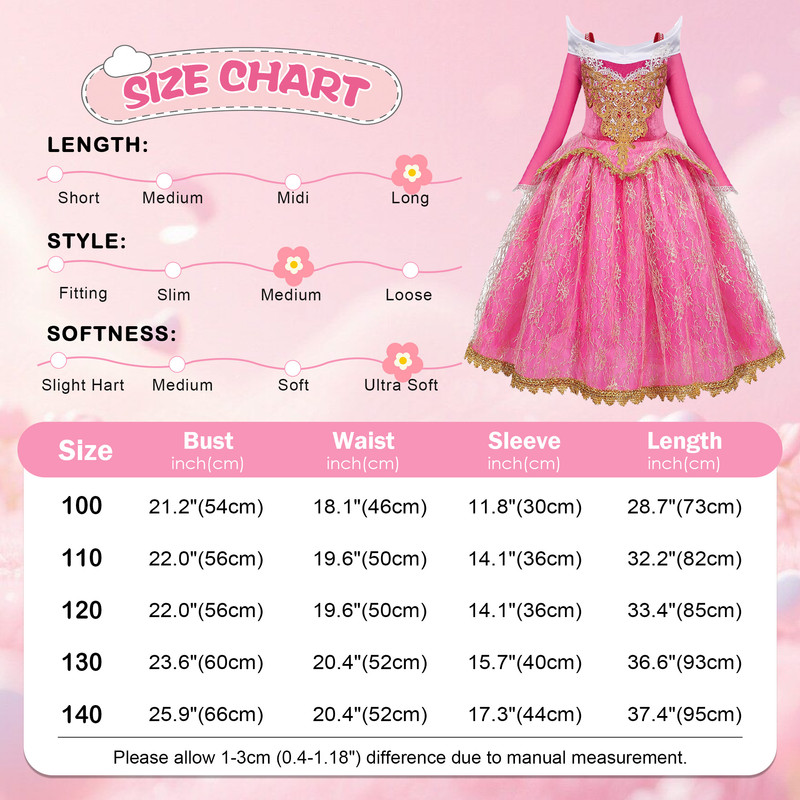 Jurebecia Girls Princess Costume Dress with Accessories Set photo 2
