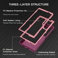 thumbnail image 6 of Petocase for Samsung Galaxy S25 Ultra Case,3-Layer Super Military Grade Rugged Heavy Shockproof Dropproof 3-Layer Cover Phone Case for Galaxy S25 Ultra,Red/Pink, 6 of 8