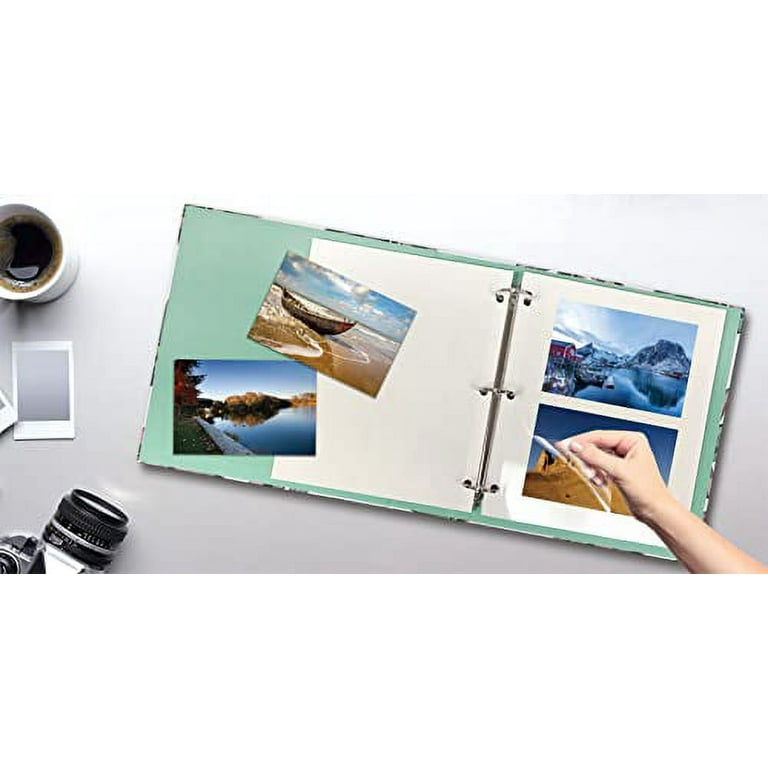 Large Padded Photo Album Magnetic Self-Stick 3 Ring Photo Album, 50 Double Sided Photo Mounting Sheets (100 Pages), by Better Office Products, 11.5