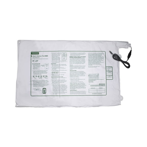 McKesson Bed Alarm Sensor Pad - for Fall Prevention Monitors, 20 in x 30 in, 1 Ct