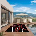thumbnail image 3 of Red Geometric Outdoor Rug for Patio/Deck/Porch, Non-Slip Large Area Rug 5 x 7 Ft, Vintage Abstract Stripes Aesthetic Art Indoor Outdoor Rugs Washable Area Rugs, Reversible Camping Rug Carpet Runner, 3 of 8