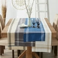 thumbnail image 3 of DII French Stripe Table Runner, Blue Chambray, 14x108", 3 of 5