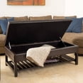 thumbnail image 7 of GDF Studio Kilbourne Contemporary Bonded Leather Tufted Storage Ottoman Bench with Rack, Brown and Dark Brown, 7 of 7