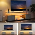 thumbnail image 5 of Cubehom 63'' LED TV Stand Entertainment Center with Storage Wood Gaming TV for 70 inch TV, Gray, 5 of 6