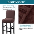 thumbnail image 4 of Yumcute Bar Stool Covers,2 Pack Stretch Bar Stool Covers with Backs Jacquard Bar Stool Chair Covers with Elastic Bands Coffee, 4 of 13