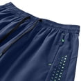thumbnail image 4 of Hurxie Men Swim Trunks Gym Shorts with Mesh Liner Zipper Pocket Quick Dry Breathable for Workout Runing Beach Pool Dark Blue,L, 4 of 7