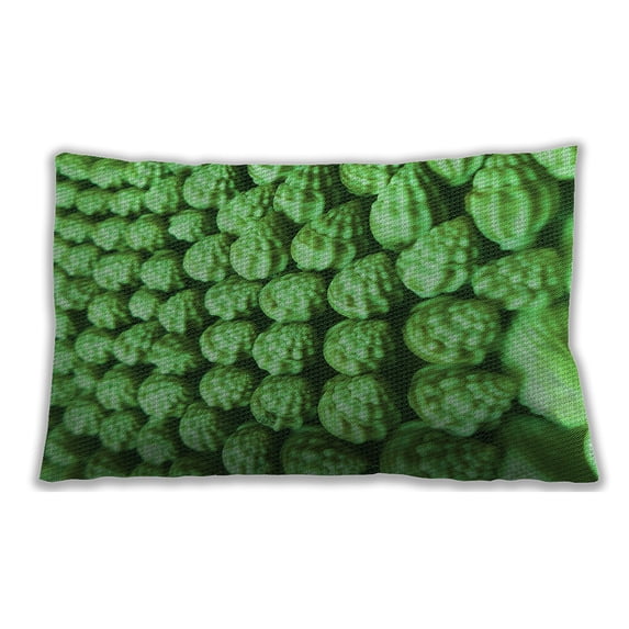 Ahgly Company Patterned Indoor Rectangular Green Lumbar Throw Pillow, 13 inch by 19 inch