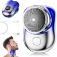 thumbnail image 1 of Lureza Mini Portable Shaver, Lureza Shaver for Men, USB Rechargeable, Waterproof Electric Razor Men with Digital Display for Travel Office Business Trip (Blue), 1 of 7